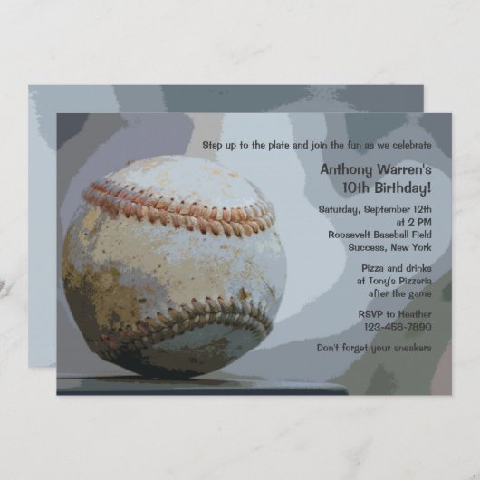 Invitation au baseball (Devant / Derrière)