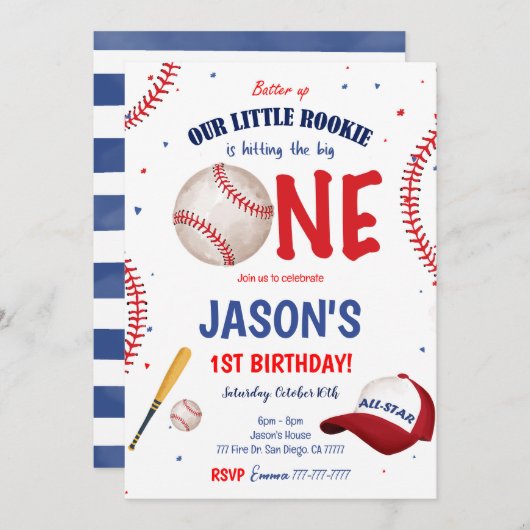 Invitation au baseball (Devant / Derrière)