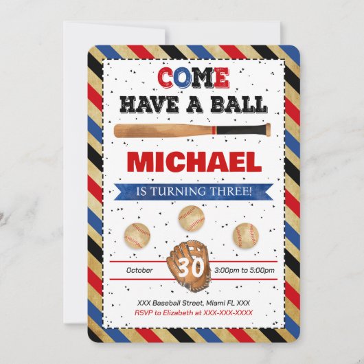 Invitation au baseball (Devant)