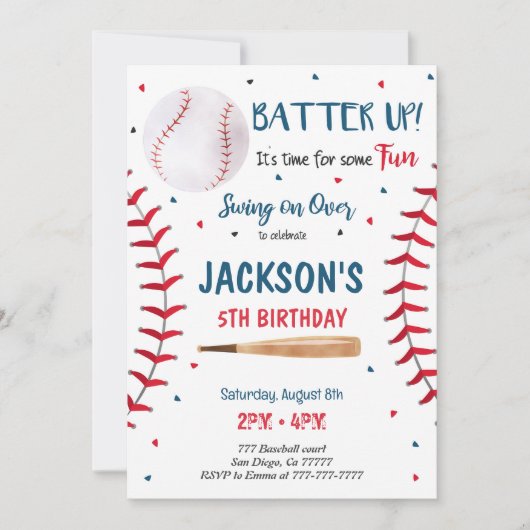 Invitation au baseball (Devant)