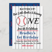 Invitation au baseball 1er anniversaire (Devant / Derrière)