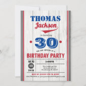 Invitation au baseball 30e anniversaire. Homme adu (Devant)