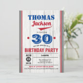 Invitation au baseball 30e anniversaire. Homme adu (Debout devant)