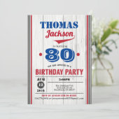 Invitation au baseball 90e anniversaire. Bois rust (Debout devant)