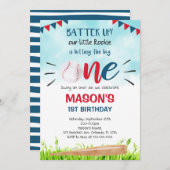 Invitation au baseball bleu clair (Devant / Derrière)