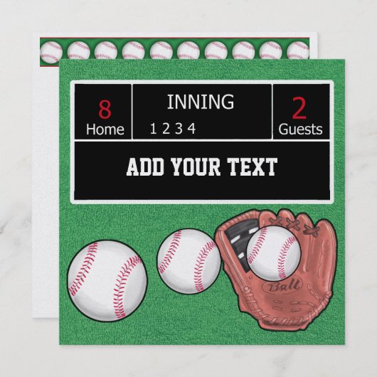 Invitation au baseball - SRF (Devant / Derrière)