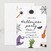 Invitation au Bash Halloween Vintage (Devant / Derrière)