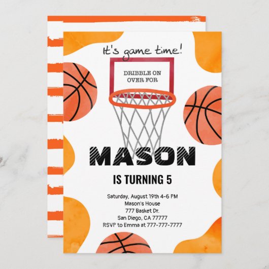 invitation au basket-ball (Devant / Derrière)