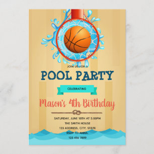 Invitation au Basket-ball Pool Party