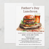 Invitation au BBQ de la Fête des Pères – Hamburger (Devant / Derrière)