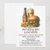 Invitation au BBQ de la Fête des Pères – Hamburger (Devant / Derrière)