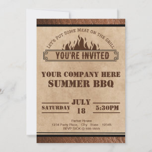 Invitation au BBQ de l'entreprise, Barbecue d'été,