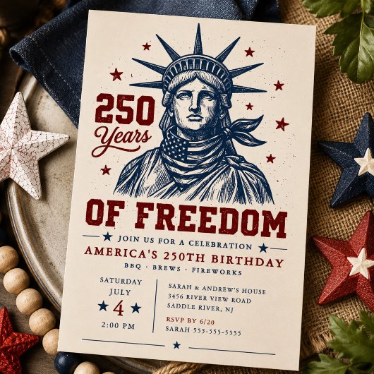 Invitation au BBQ pour 250 ans de liberté