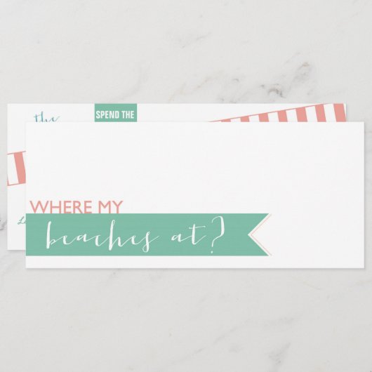 Invitation au Beach Bachelorette Party (Devant / Derrière)