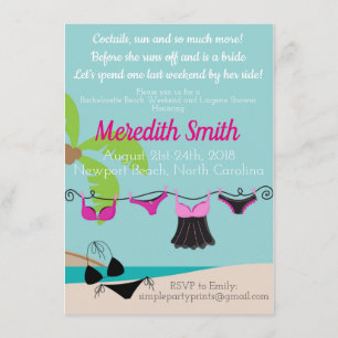 Invitation au Beach Bachelorette Party