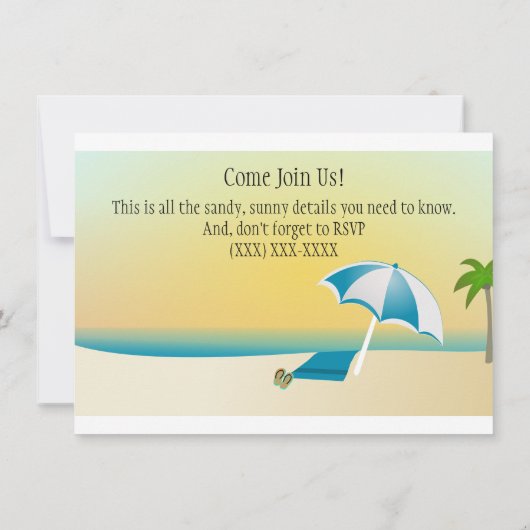 Invitation Au Beach !invitation (Dos)