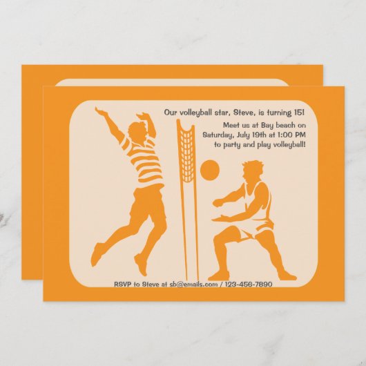 Invitation au beach-volley (Devant / Derrière)