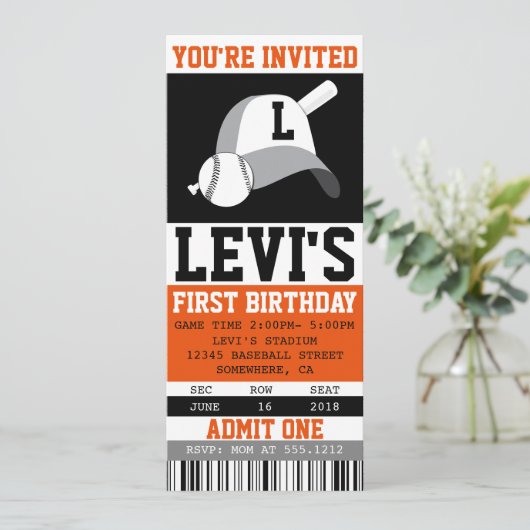 INVITATION AU BILLET DE BASEBALL (Debout devant)