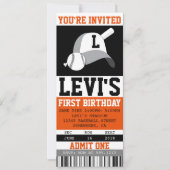 INVITATION AU BILLET DE BASEBALL (Devant)