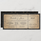 Invitation au billet de mariage pour tous avec RSV (Devant / Derrière)