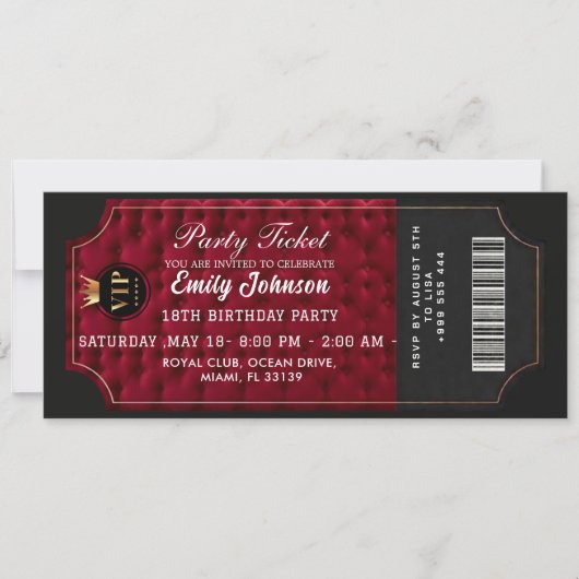 Invitation au billet de parti doré (Devant)
