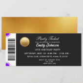 Invitation au billet de parti doré (Devant / Derrière)