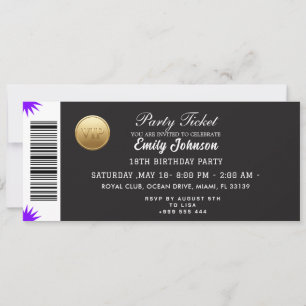 Invitation au billet de parti doré