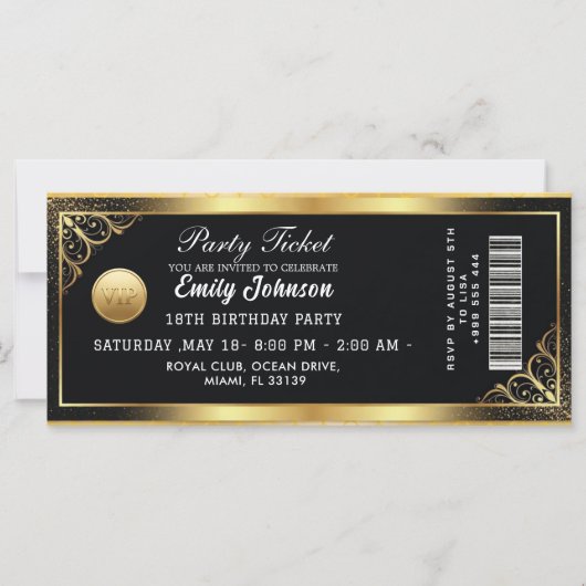 Invitation au Billet d'Or de la Soirée 2026 (Devant)