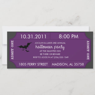 Invitation au billet Purple Halloween