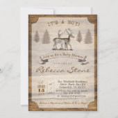 Invitation au bois de Baby shower (Devant)
