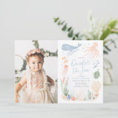 Invitation Au bord de la mer 1er anniversaire Photo (Debout devant)