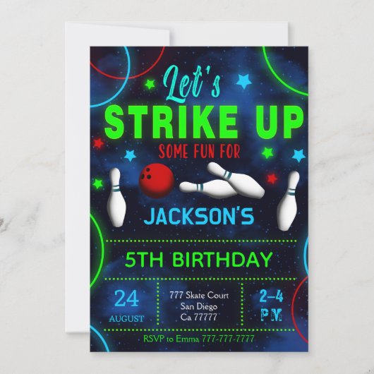 Invitation au bowling (Devant)