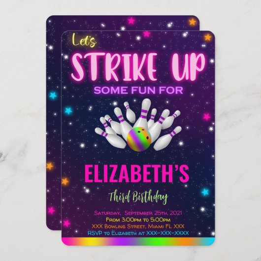 Invitation au bowling (Devant / Derrière)