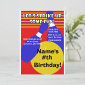 Invitation au bowling d'anniversaire. (Debout devant)