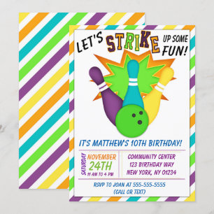 Invitation au bowling pour l'anniversaire d'un gar