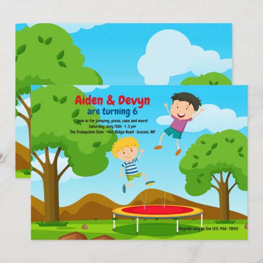 Invitation au brouillage de trampoline (Devant / Derrière)