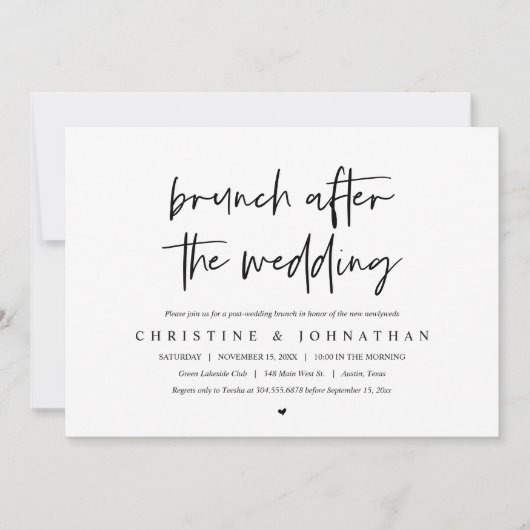 Invitation au brunch après le mariage (Après les n (Devant)