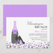 Invitation au brunch au champagne pour une douche (Devant / Derrière)