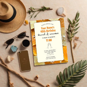 Invitation au brunch d'anniversaire Mimosa Citrus