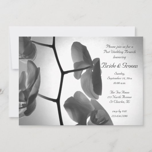 Invitation au brunch d'après mariage avec orchidée (Devant)
