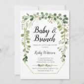 invitation au brunch de bébé avec verdure (Devant)