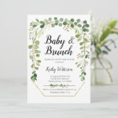 invitation au brunch de bébé avec verdure (Debout devant)