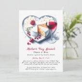 Invitation au brunch de fromage et de vin pour la (Debout devant)