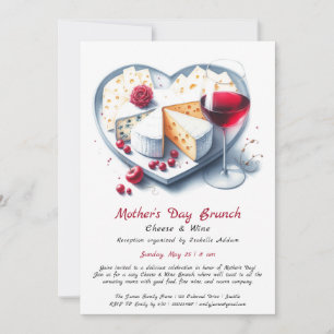 Invitation au brunch de fromage et de vin pour la