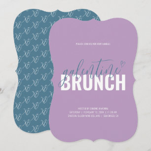 Invitation au Brunch de Galentine : Lilas et Turqu