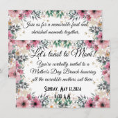 Invitation au brunch de la fête des Mères (Devant / Derrière)