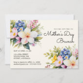 Invitation au brunch de la fête des mères aquarell (Devant)