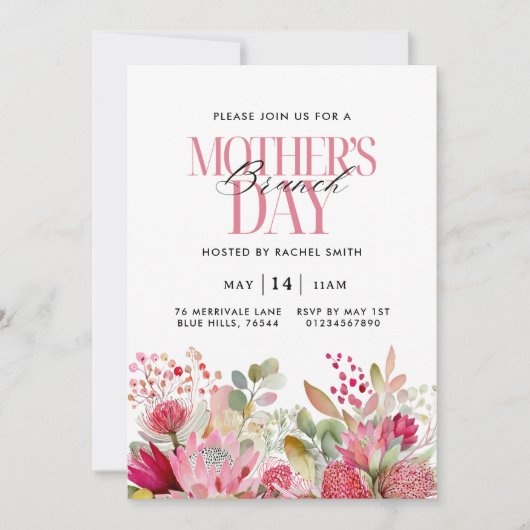 Invitation au brunch de la fête des mères avec fle (Devant)