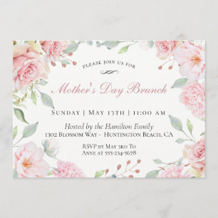 Invitation au brunch de la Fête des Mères de Flush