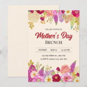 Invitation au brunch de la fête des mères, Fête de (Devant / Derrière)